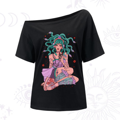 Purplehecate Gorgon Medusa One-Shoulder T-Shirt