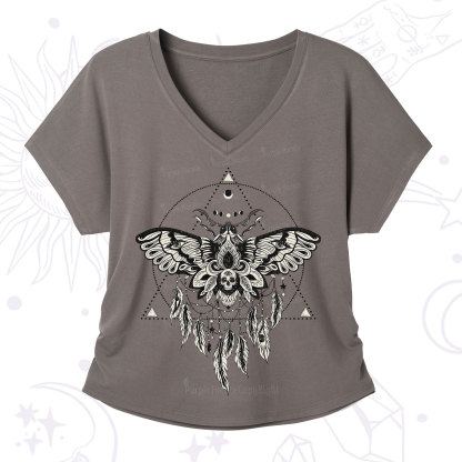 Purplehecate Mystical Luna Moth V-Neck T-Shirt