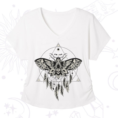 Purplehecate Mystical Luna Moth V-Neck T-Shirt