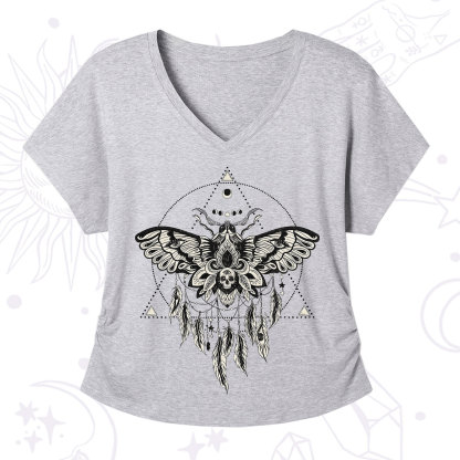 Purplehecate Mystical Luna Moth V-Neck T-Shirt