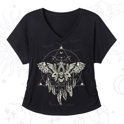 Purplehecate Mystical Luna Moth V-Neck T-Shirt