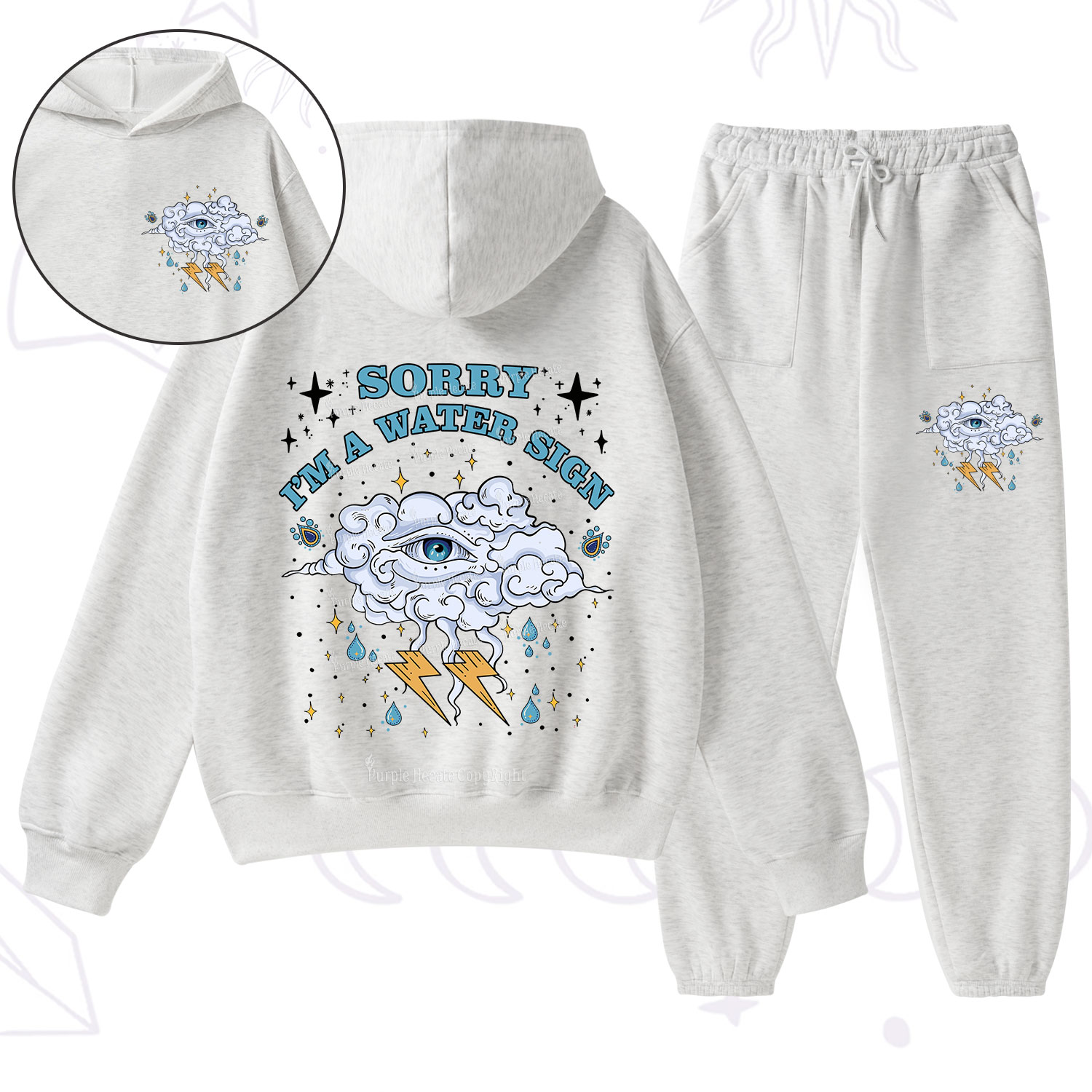 Purplehecate Sorry I'm A Water Sign Fleece Hoodie Suit