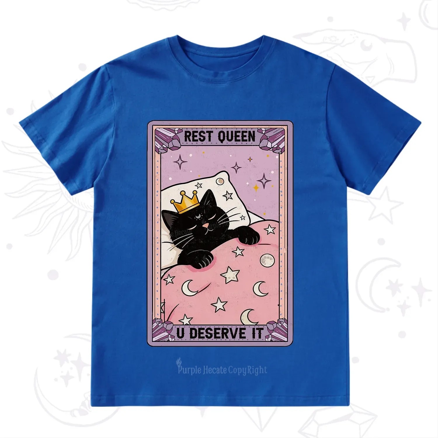 Purplehecate The Rest Queen Cat Tarot T-Shirt