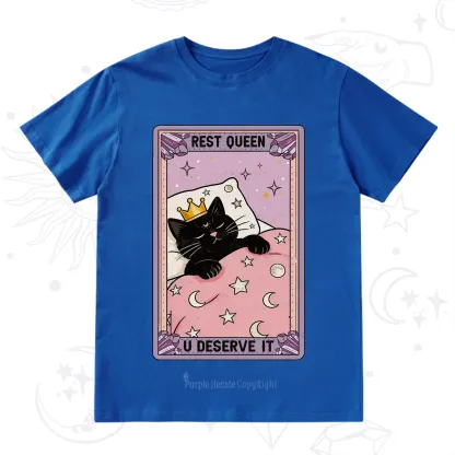 Purplehecate The Rest Queen Cat Tarot T-Shirt