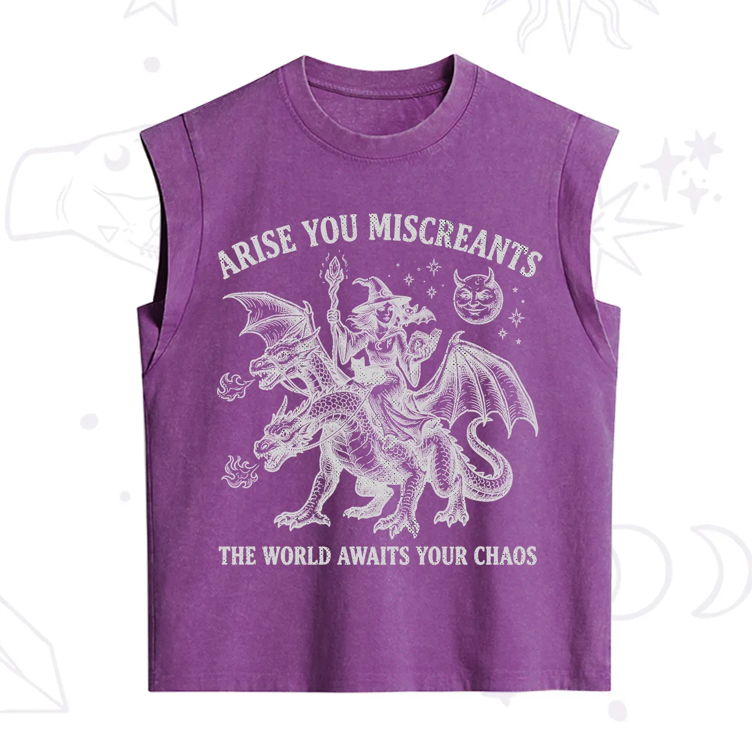Purplehecate Arise You Miscreants Chaos Rider Witch Vintage Washed Tank