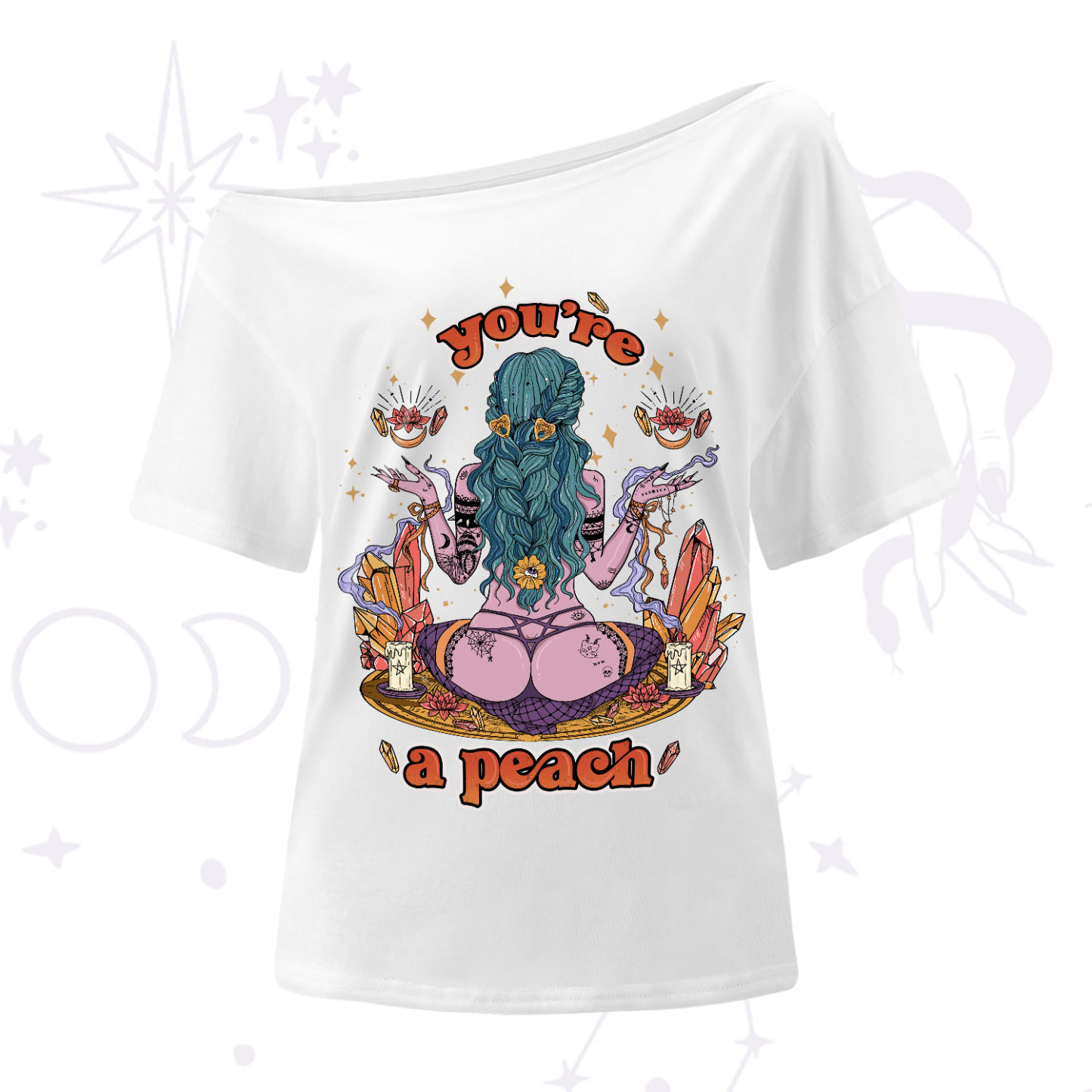 Purplehecate You Are A Peach One-Shoulder T-Shirt