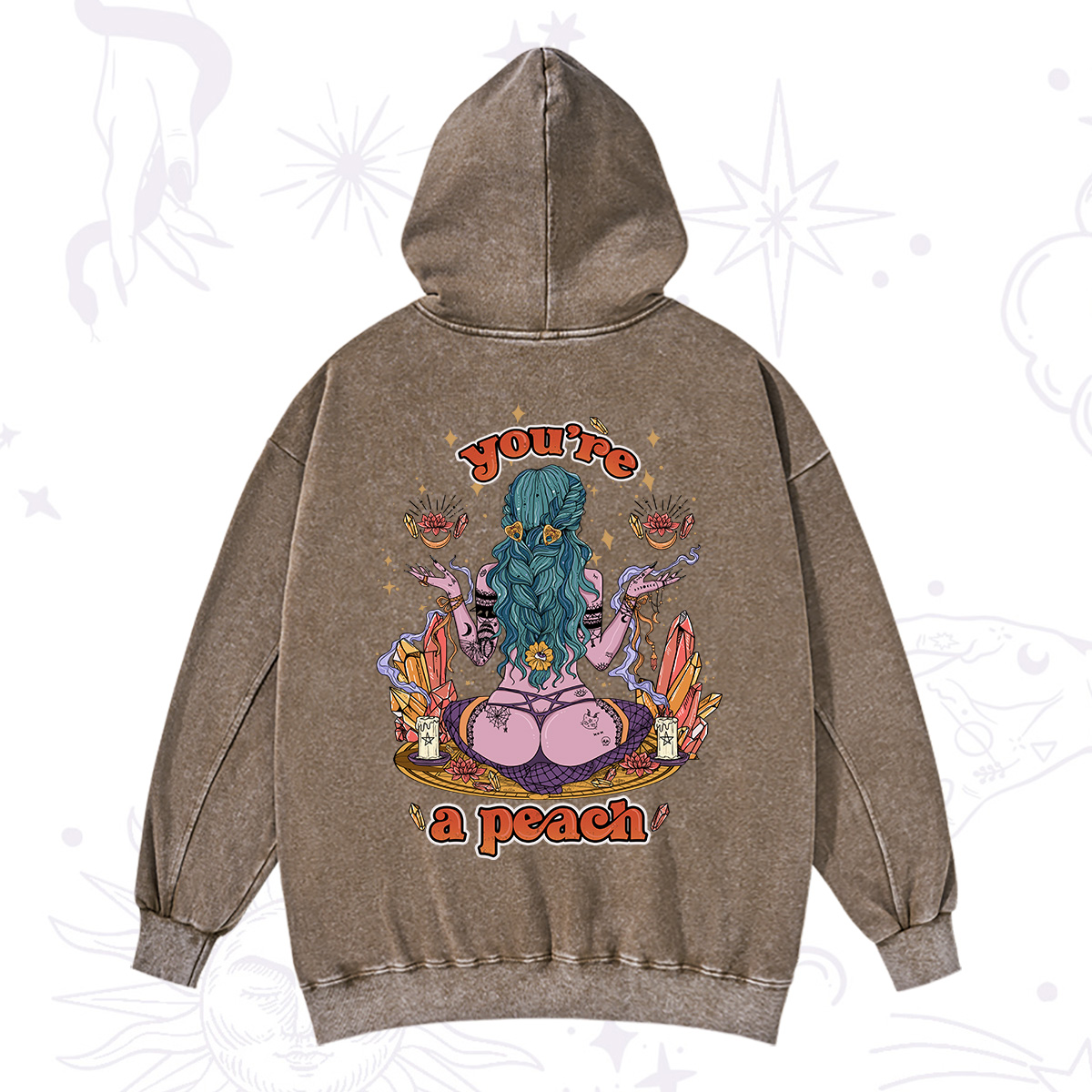 Purplehecate You Are A Peach Washed Hoodie