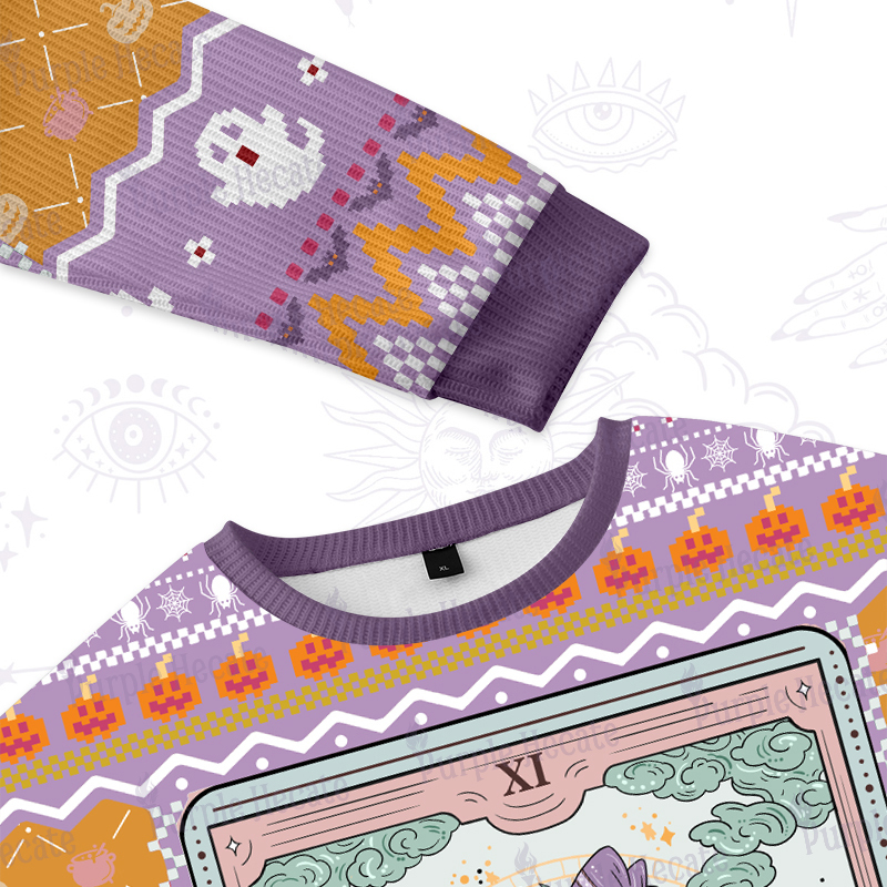 Purplehecate The Audacity Tarot Card Ugly Halloween Sweatshirts