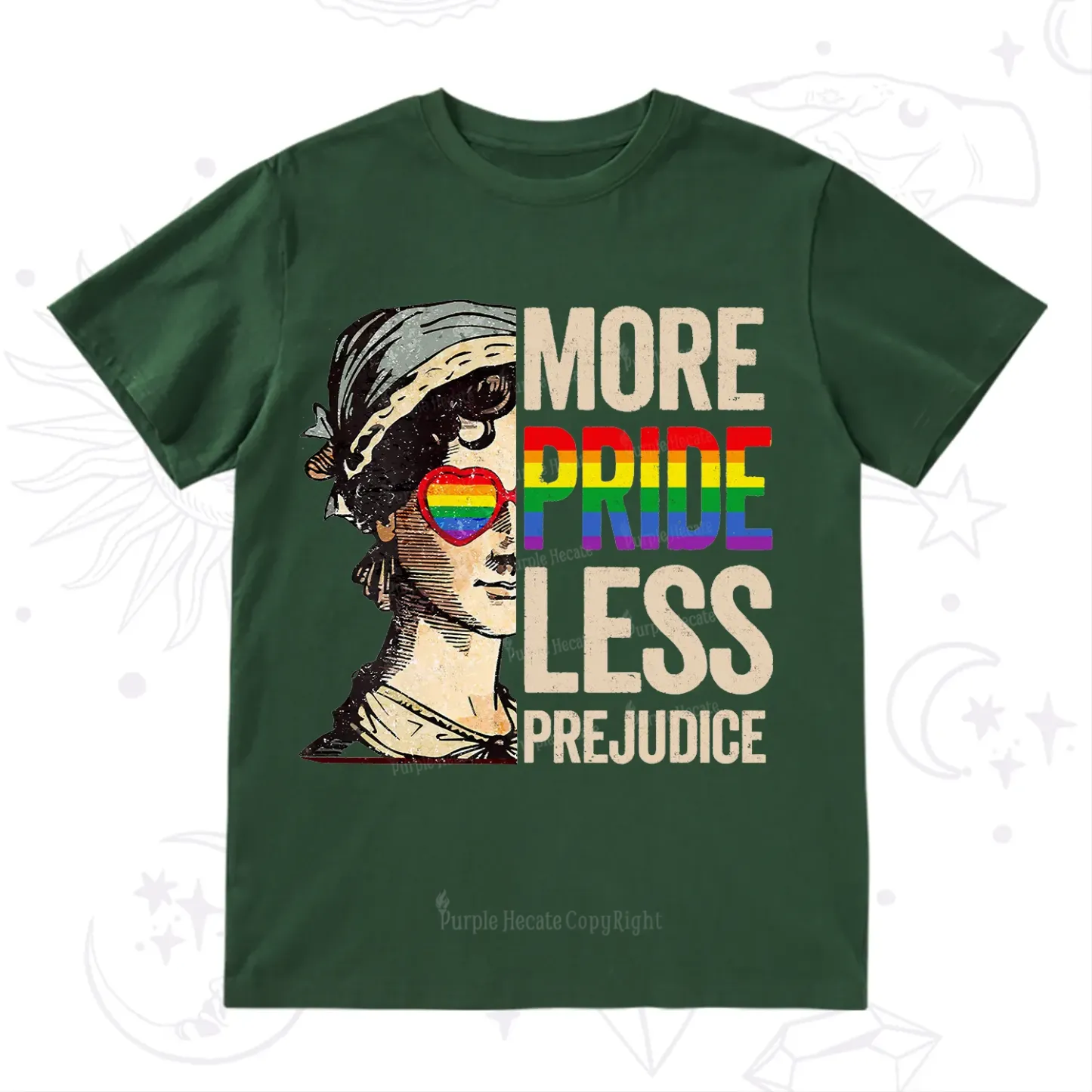 Purplehecate More Pride Less Prejudice Rainbow T-Shirt
