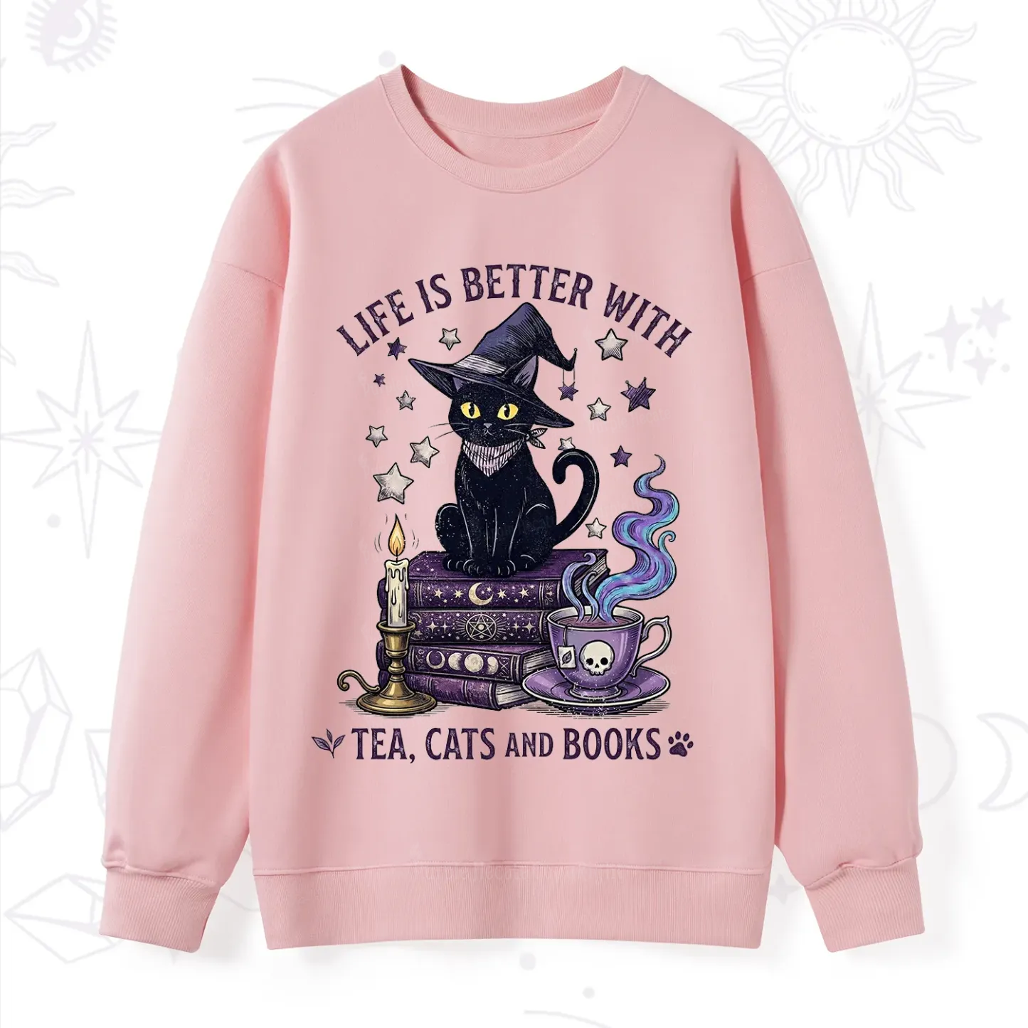 Purplehecate Life Is Better With Cats And Books Sweatshirt