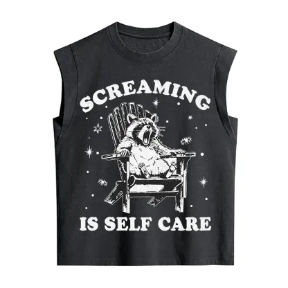 Purplehecate Screaming is Self Care Vintage Washed Tank