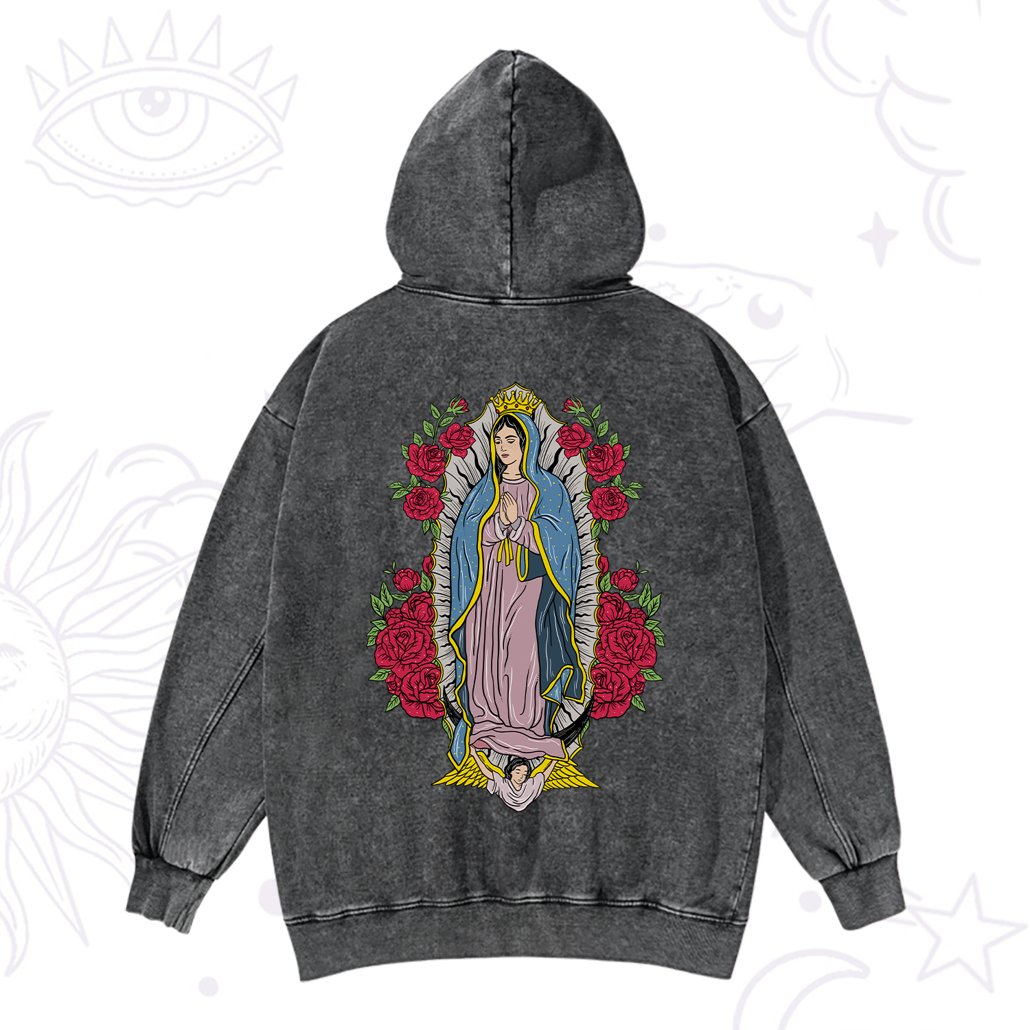 Purplehecate Mother Mary Washed Hoodie