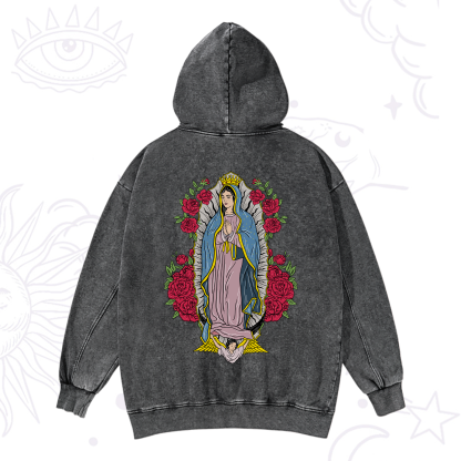 Purplehecate Mother Mary Washed Hoodie
