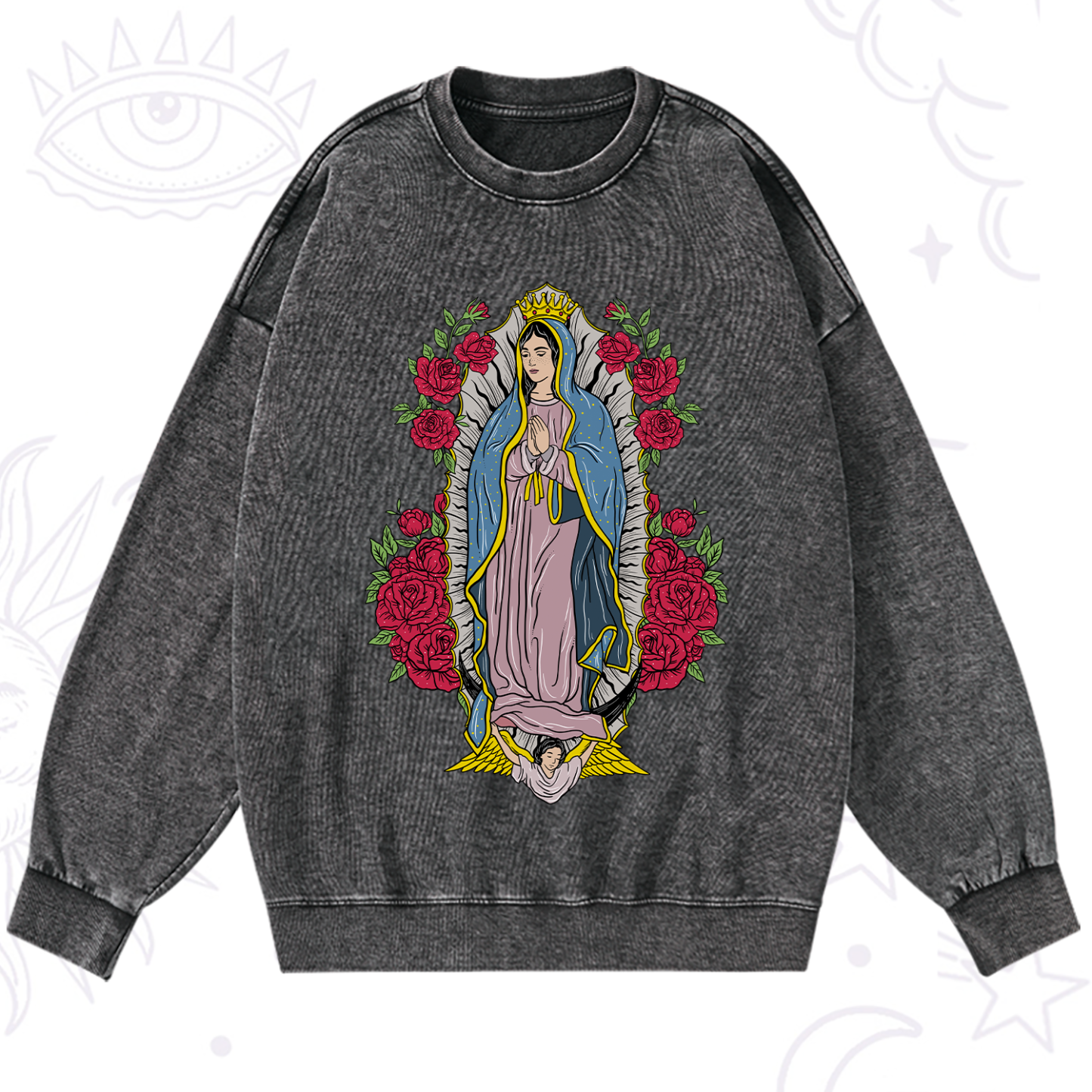 Magic Purplehecate Mother Mary Washed Sweatshirt
