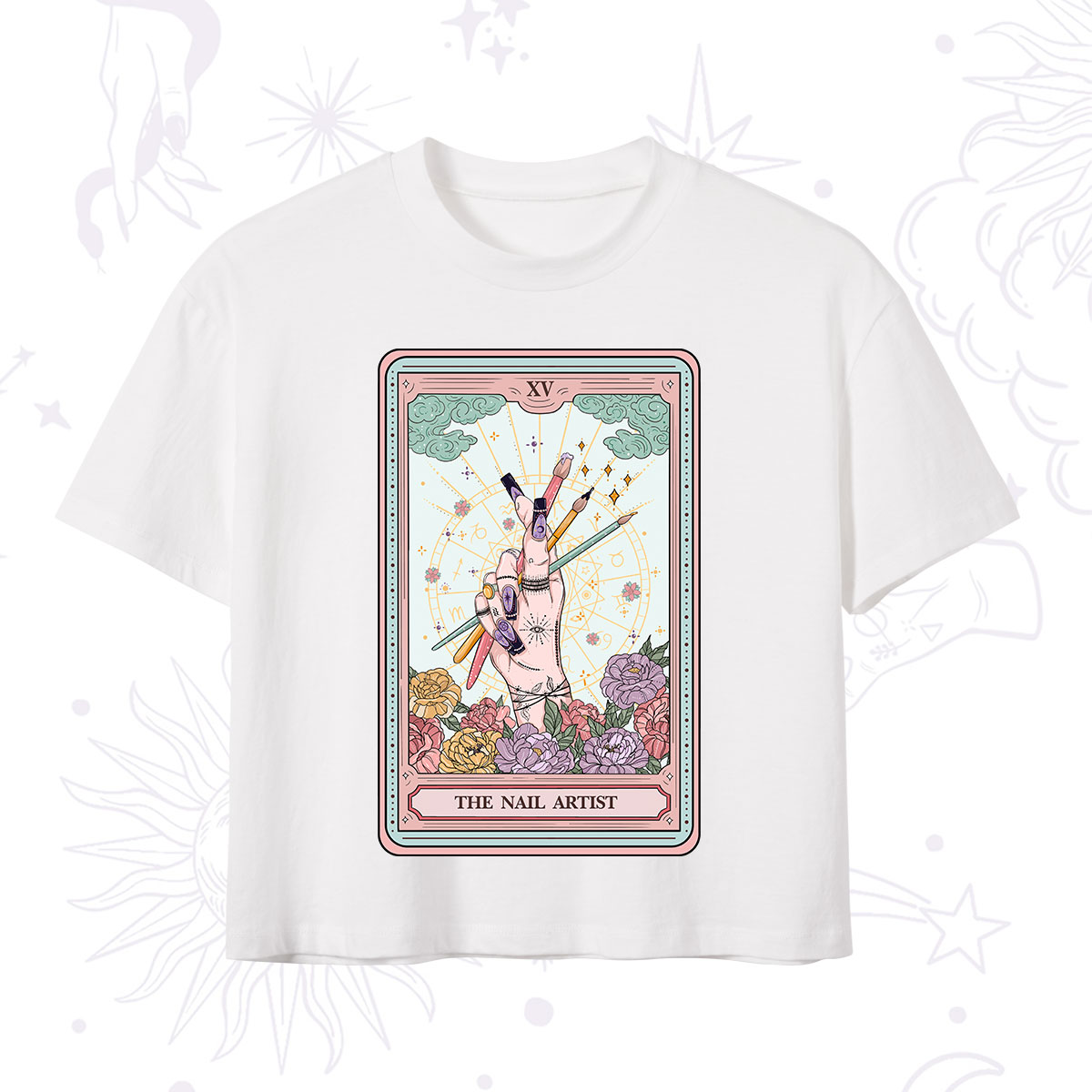 Purplehecate The Enchanted Nail Artist Tarot Card Crop T-Shirt