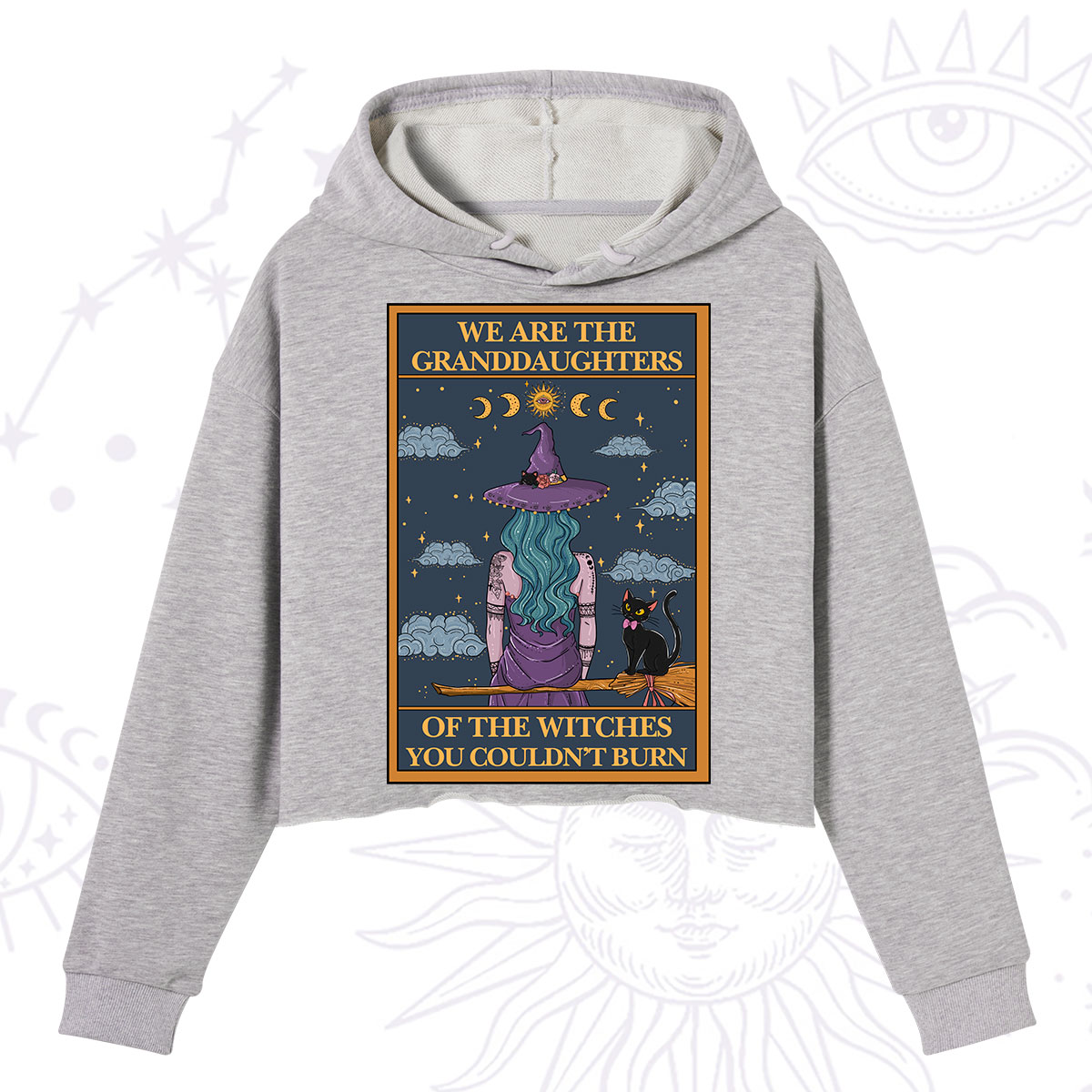 Purplehecate The Witches You Couldn't Burn Oracle Card Crop Hoodie
