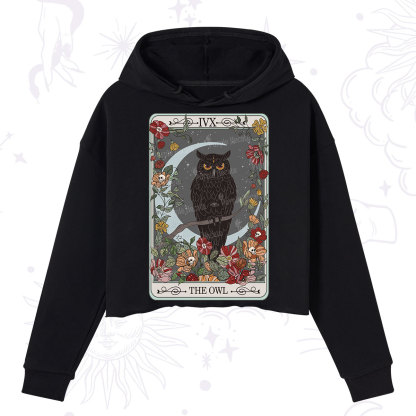 Purplehecate The Owl Tarot Crop Hoodie