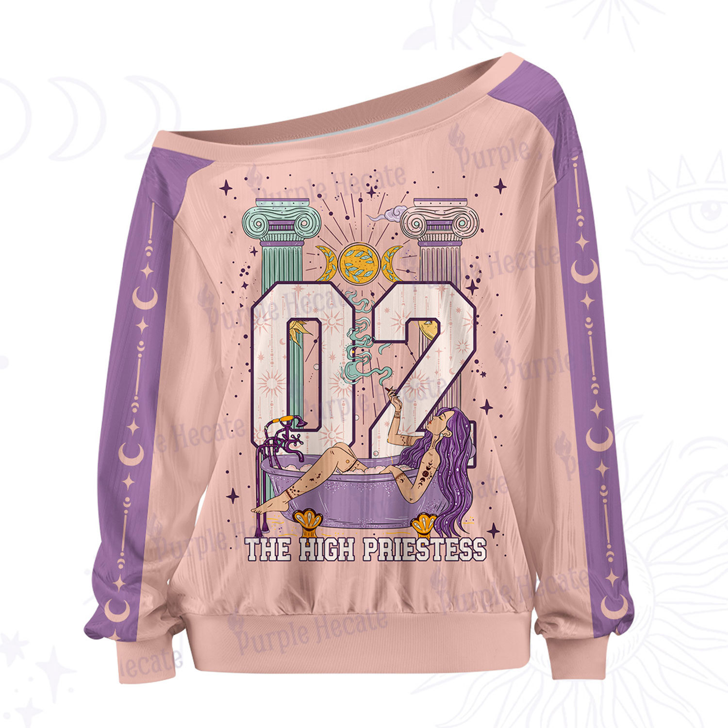 Purplehecate The High Priestess Off The Shoulder Graphic Jersey