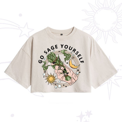 Purplehecate Go Sage Yourself Washed Cropped T-Shirt