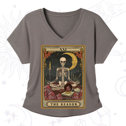 Purplehecate The Reader Tarot V-Neck T-Shirt