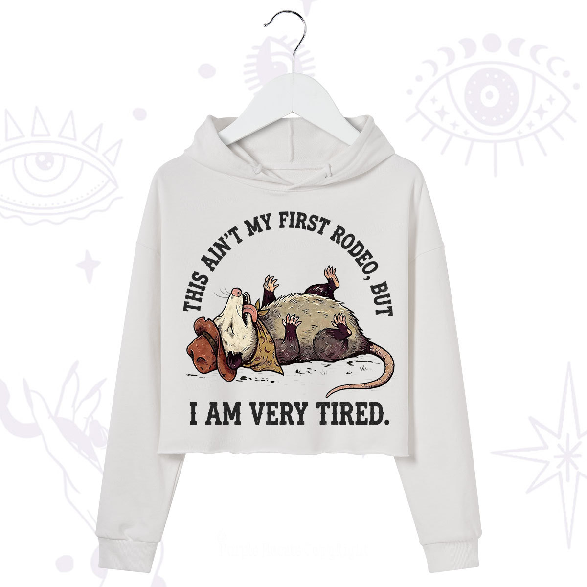 Purplehecate This Ain't My First Rodeo Crop Hoodie