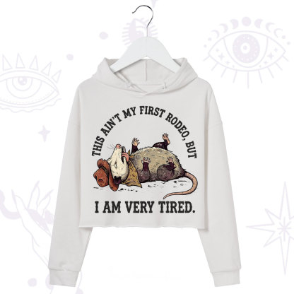 Purplehecate This Ain't My First Rodeo Crop Hoodie