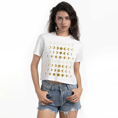 Purplehecate Phases Of Moon Crop T-Shirt