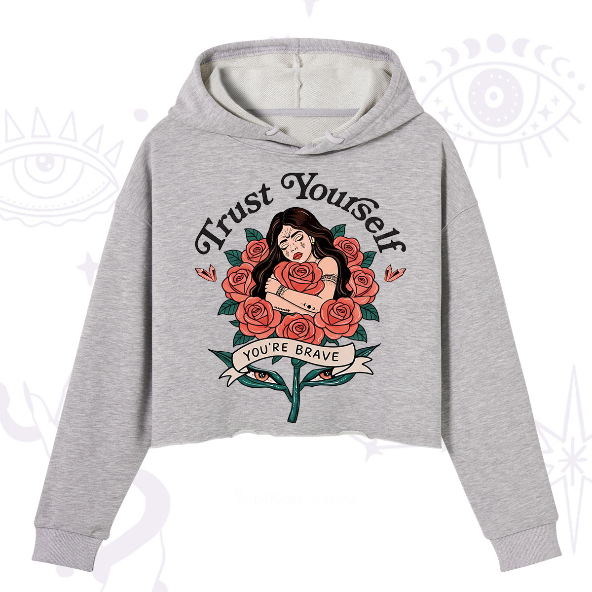 Purplehecate Trust Yourself Crop Hoodie