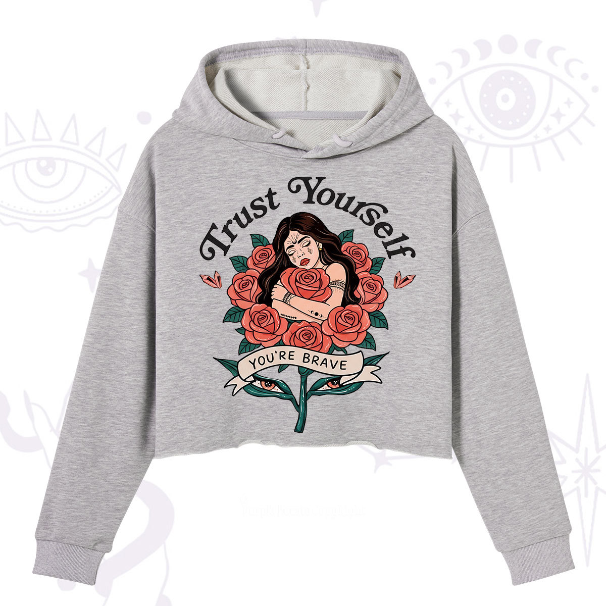 Purplehecate Trust Yourself Crop Hoodie