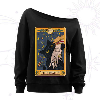 Purplehecate The Death Tarot Card Off The Shoulder Sweatshirt