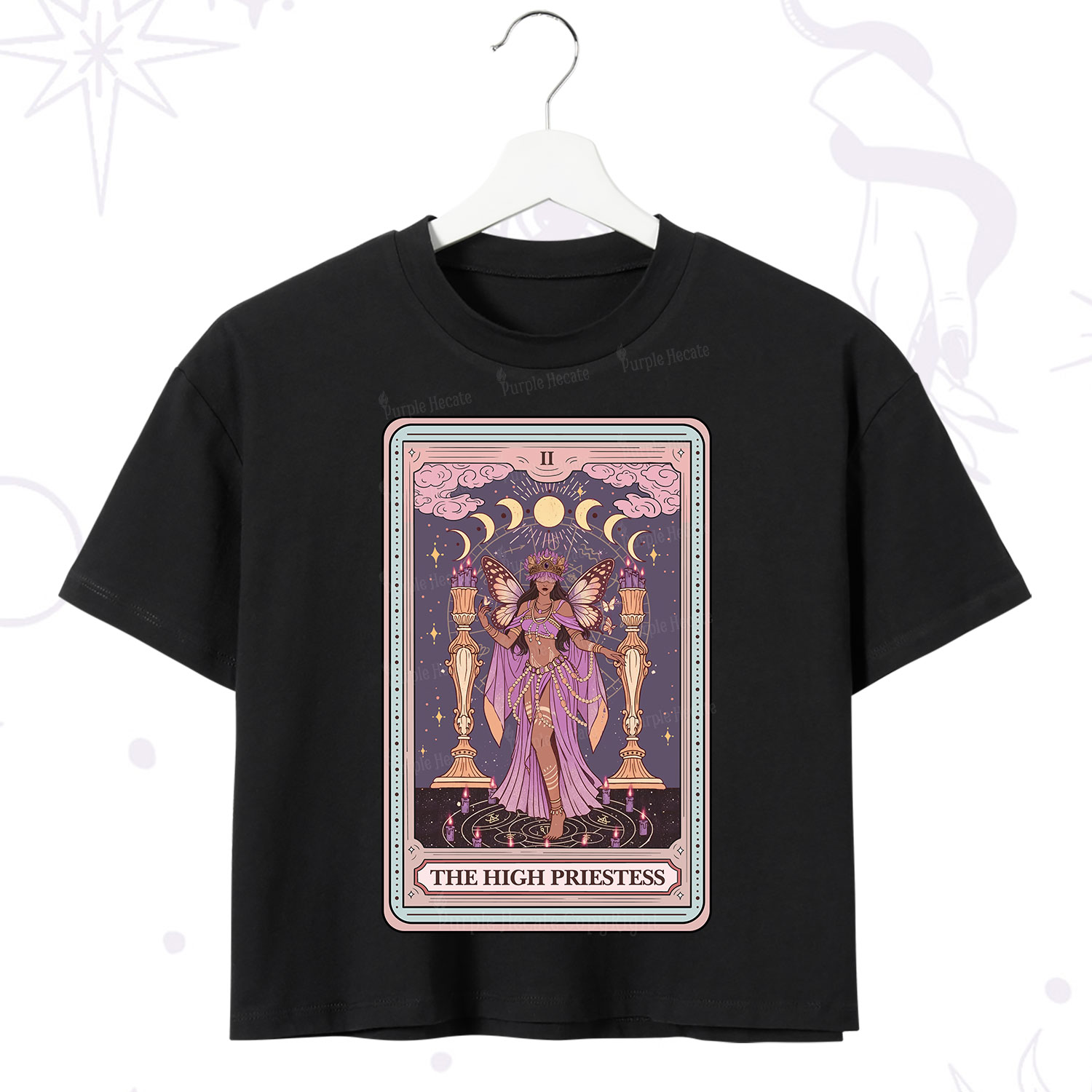 Purplehecate The Mystic High Priestess Crop T-Shirt