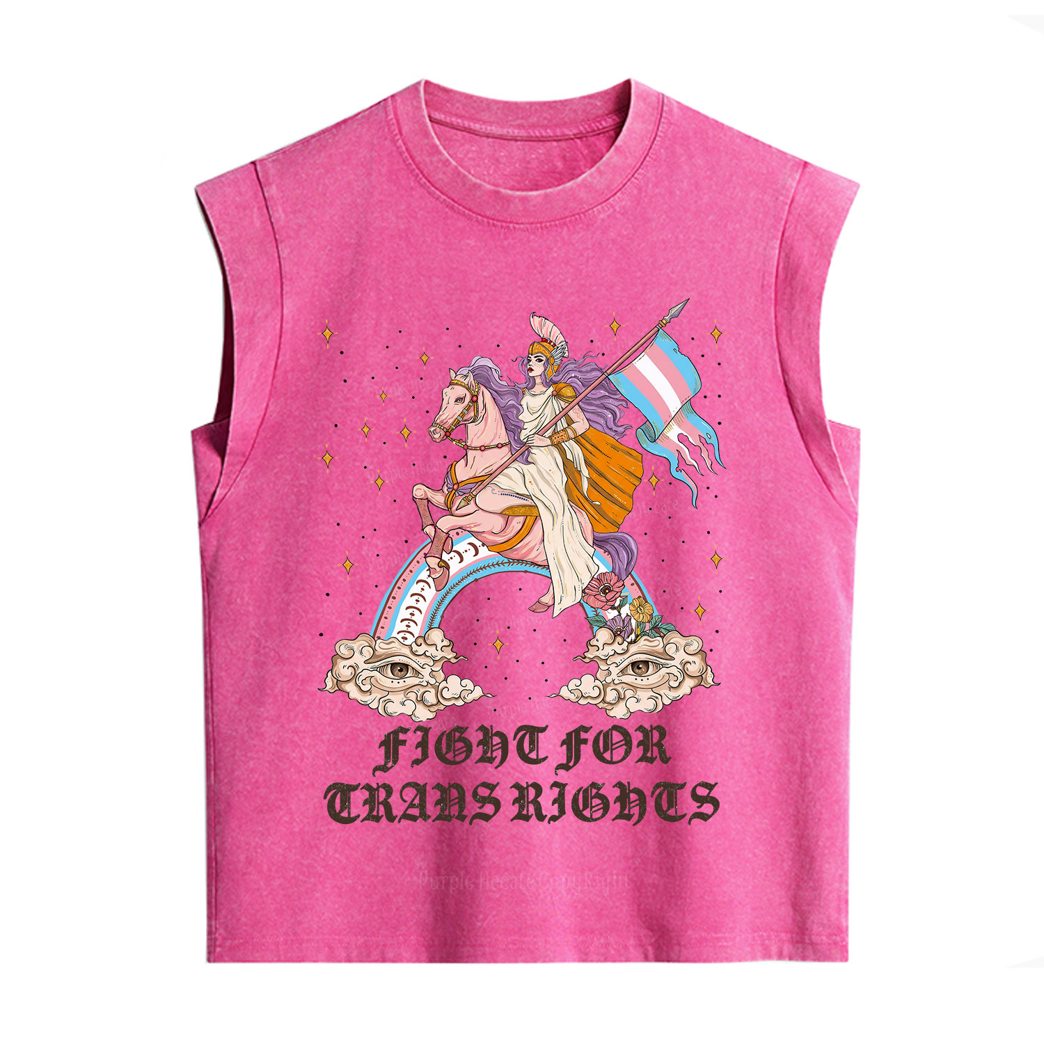 Purplehecate Fight for Trans Rights Knight Vintage Washed Tank