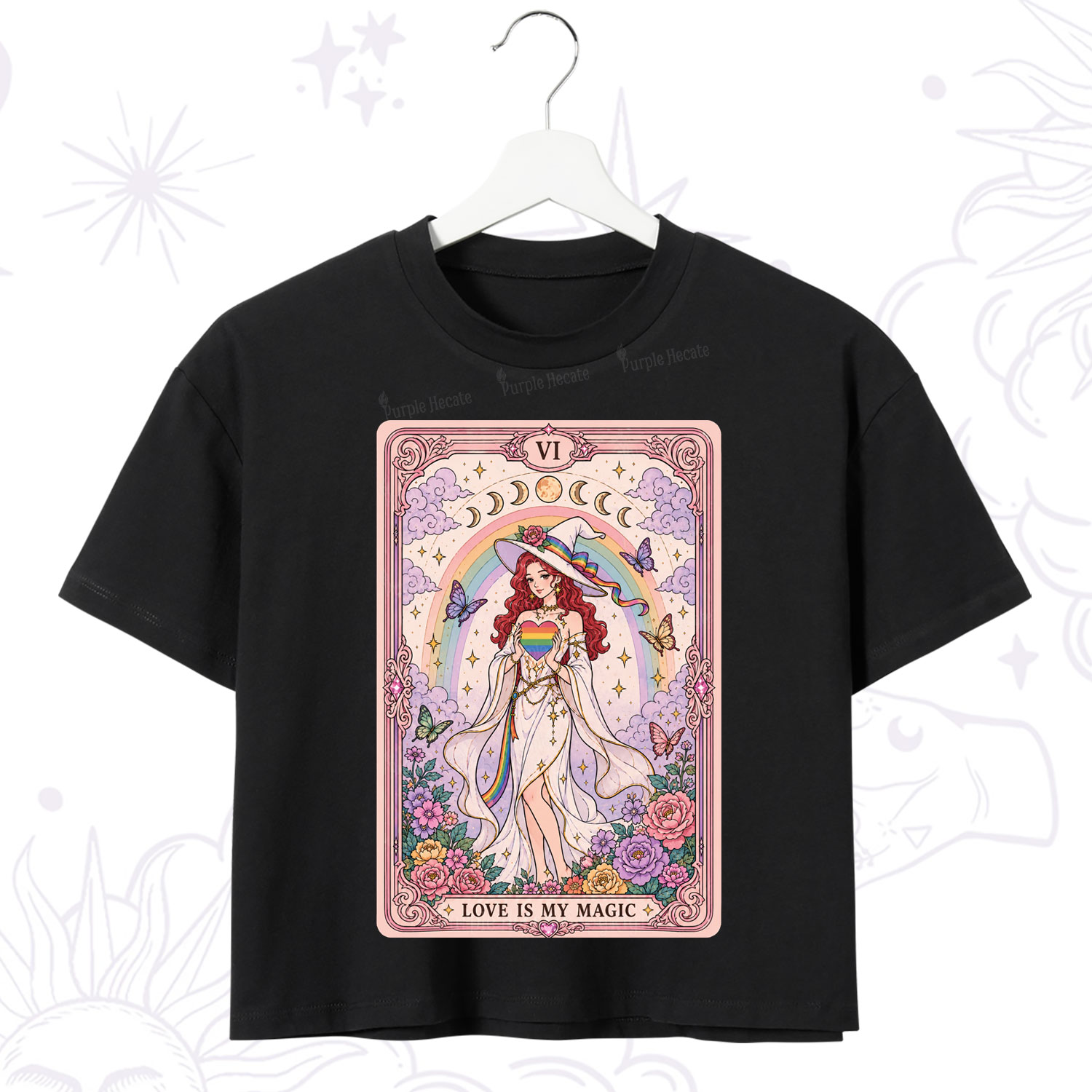Purplehecate The Love Is My Magic Tarot Pride Crop T-Shirt