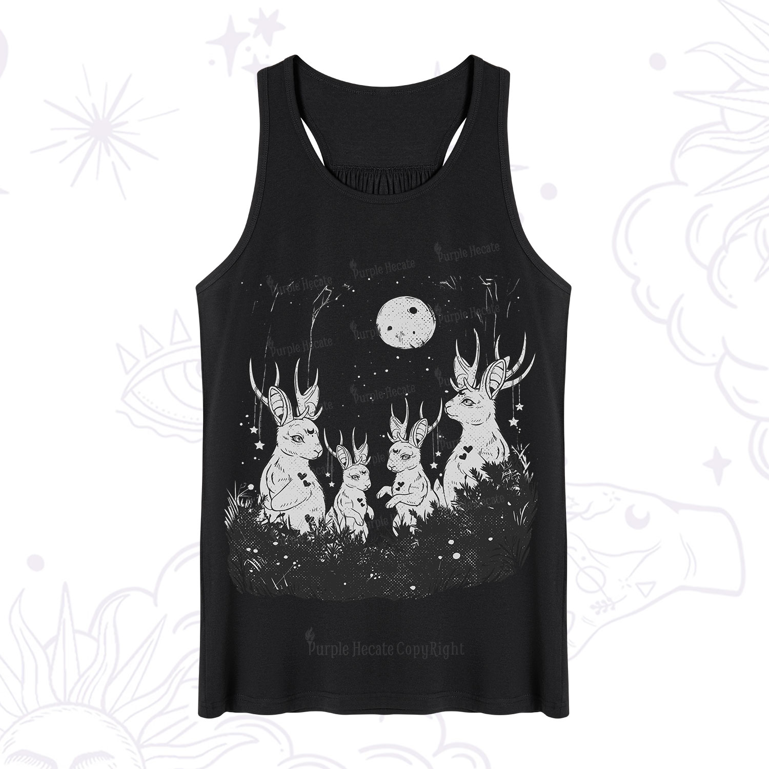 Purplehecate Moonlit Antler Bunny Tank
