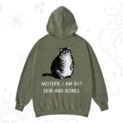 Purplehecate Cat Mother I Am But Skin And Bones Washed Hoodie