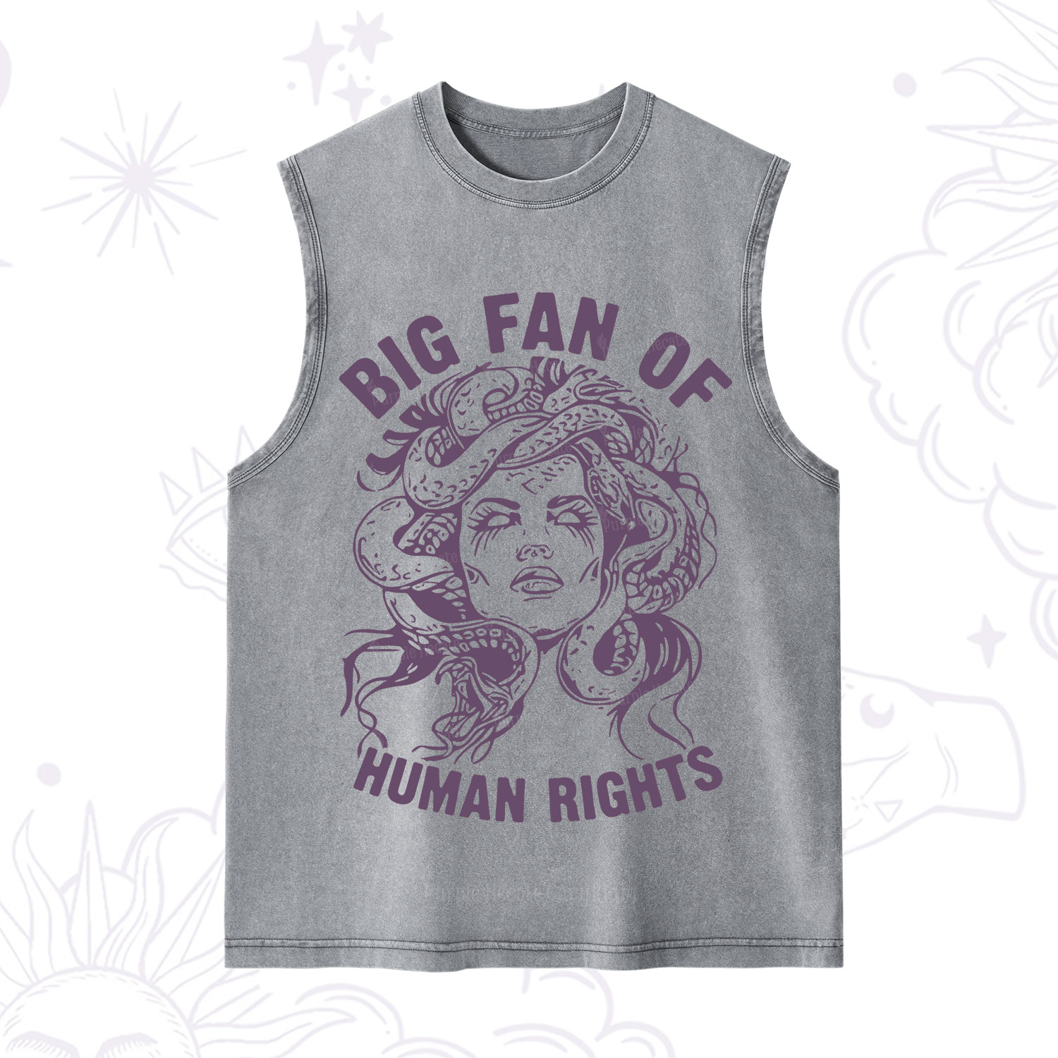 Purplehecate Big Fan of Human Rights Washed Tank