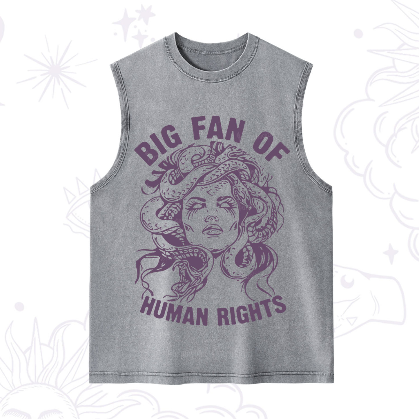 Purplehecate Big Fan of Human Rights Washed Tank