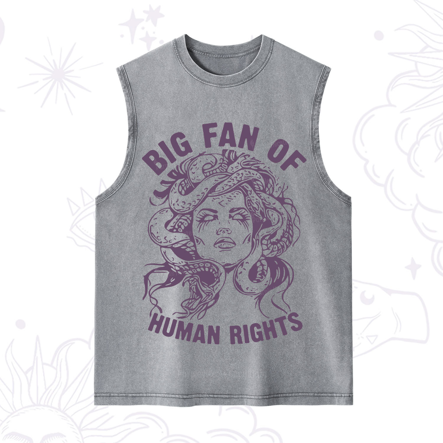 Purplehecate Big Fan of Human Rights Washed Tank