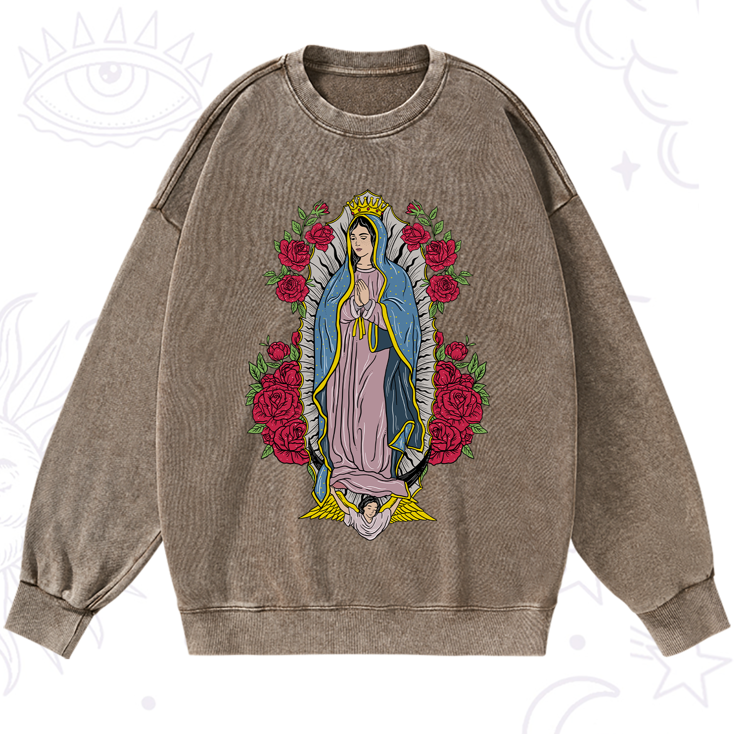 Purplehecate Mother Mary Washed Sweatshirt
