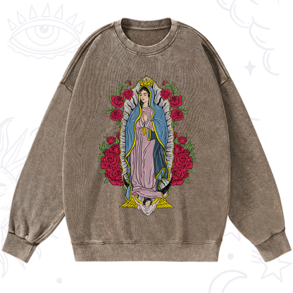 Purplehecate Mother Mary Washed Sweatshirt