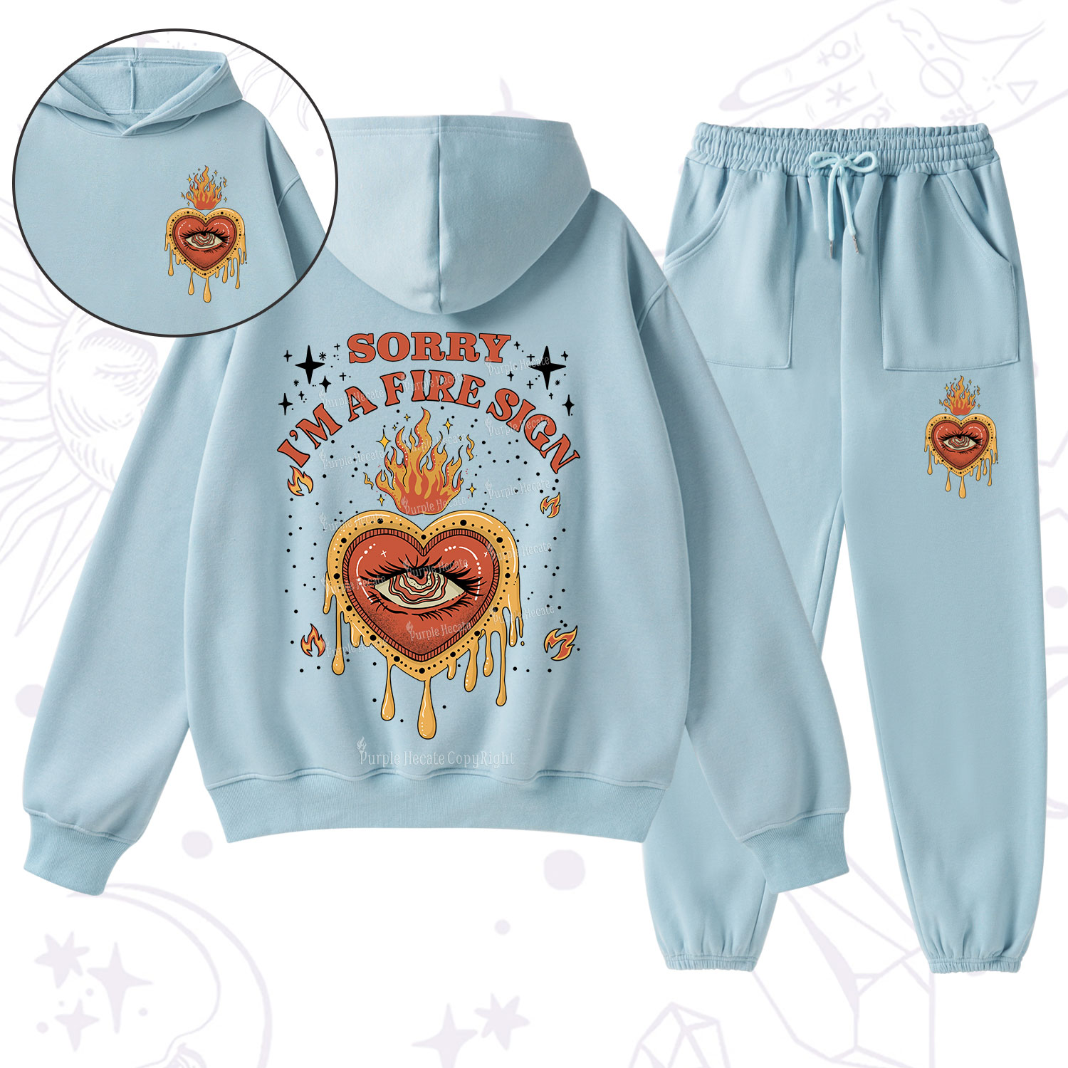 Purplehecate Sorry I'm A Fire Sign Fleece Hoodie Suit