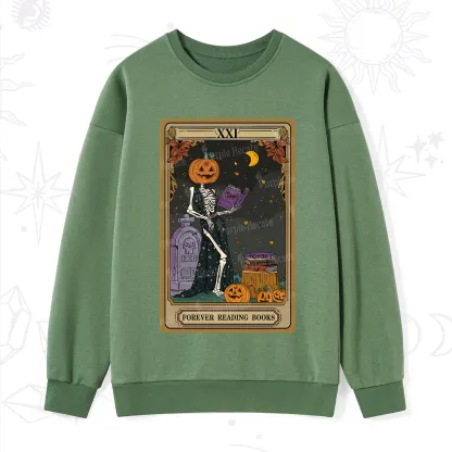 Purplehecate The Forever Reading Books Tarot Halloween Sweatshirt