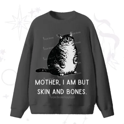Purplehecate Cat Mother I Am But Skin And Bones Fuzzy Ugly Sweater