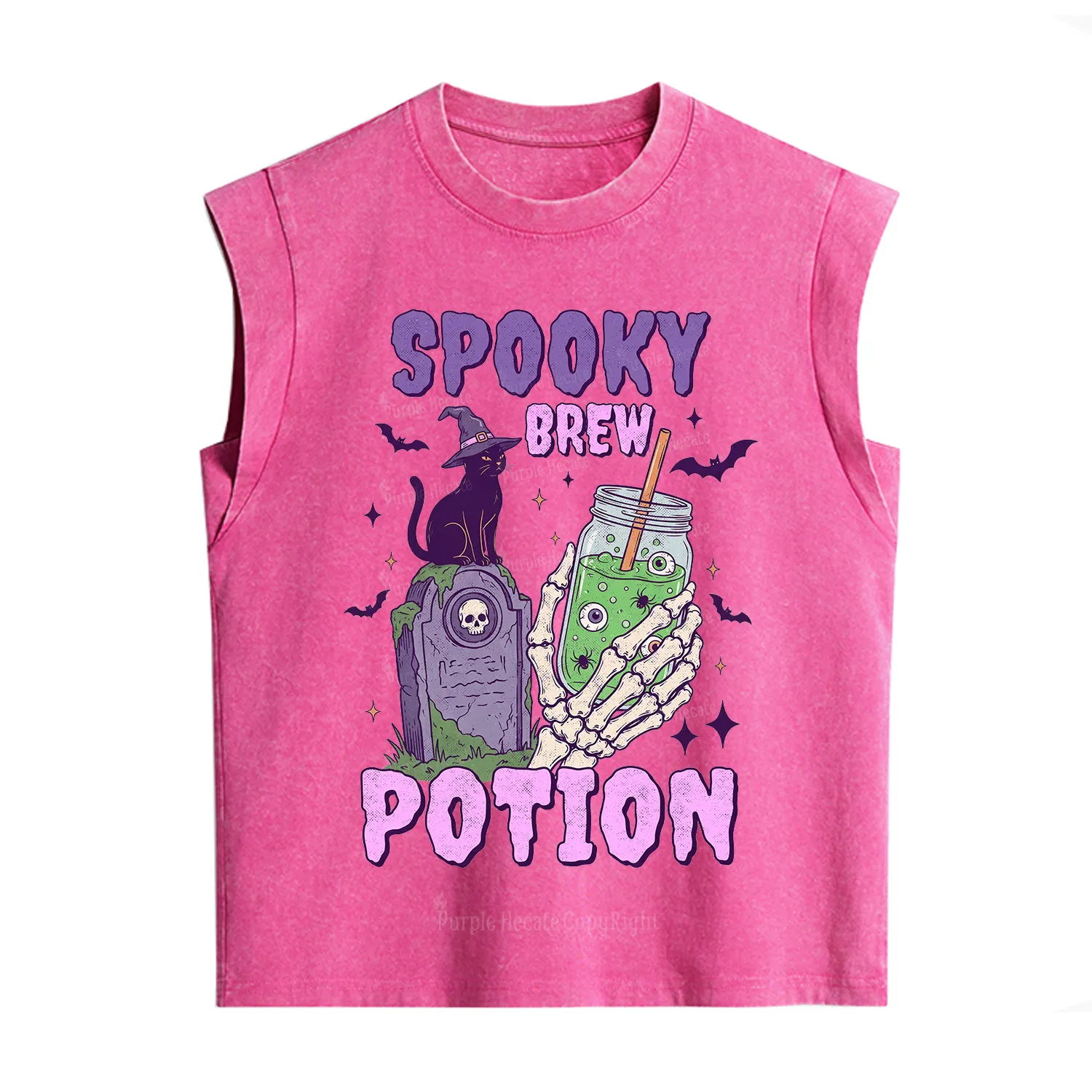 Purplehecate Spooky Brew Potion Halloween Vintage Washed Tank