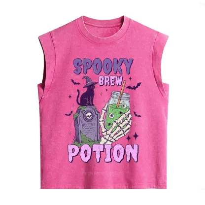 Purplehecate Spooky Brew Potion Halloween Vintage Washed Tank