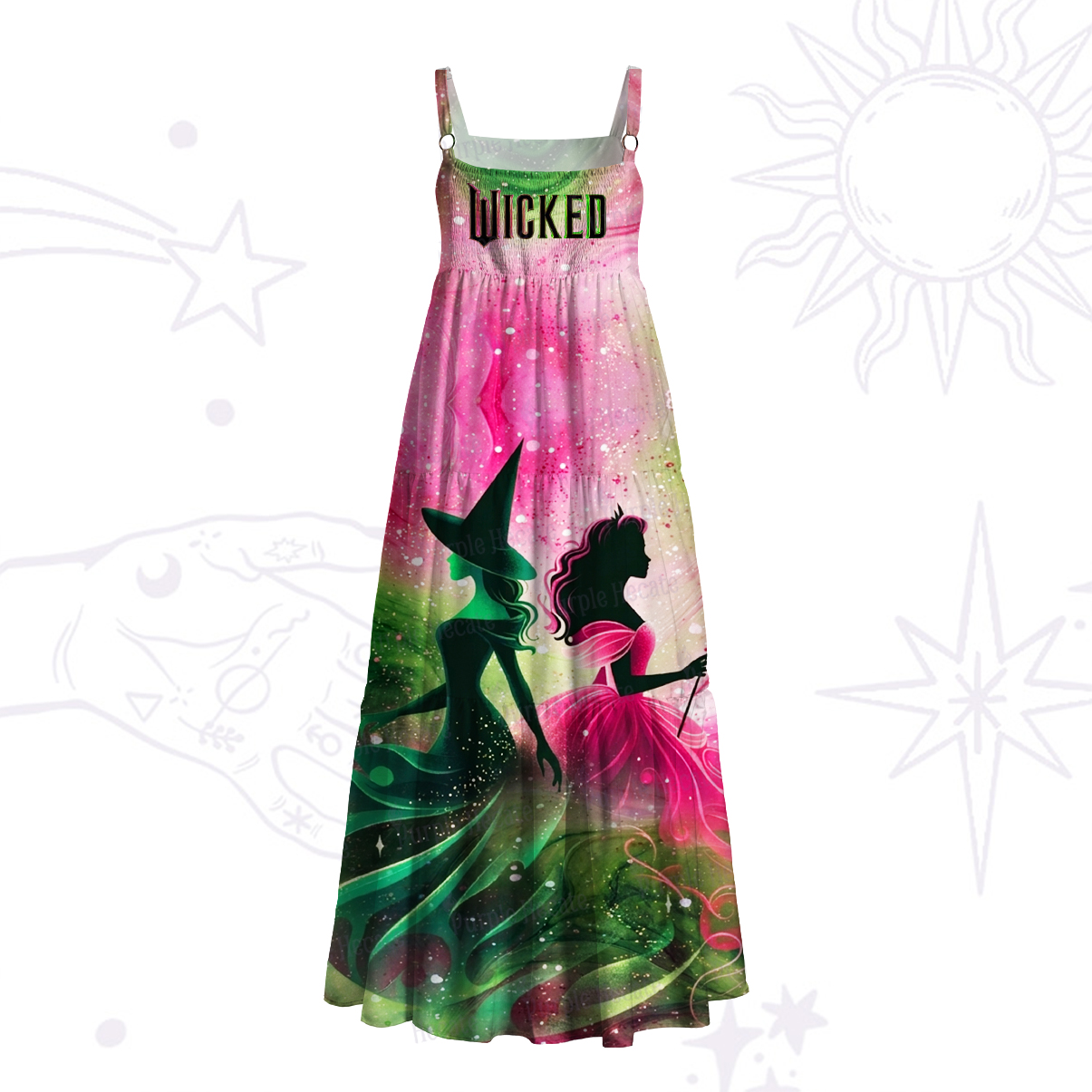 Purplehecate Wicked & the Rose Wide Straps Maxi Dress