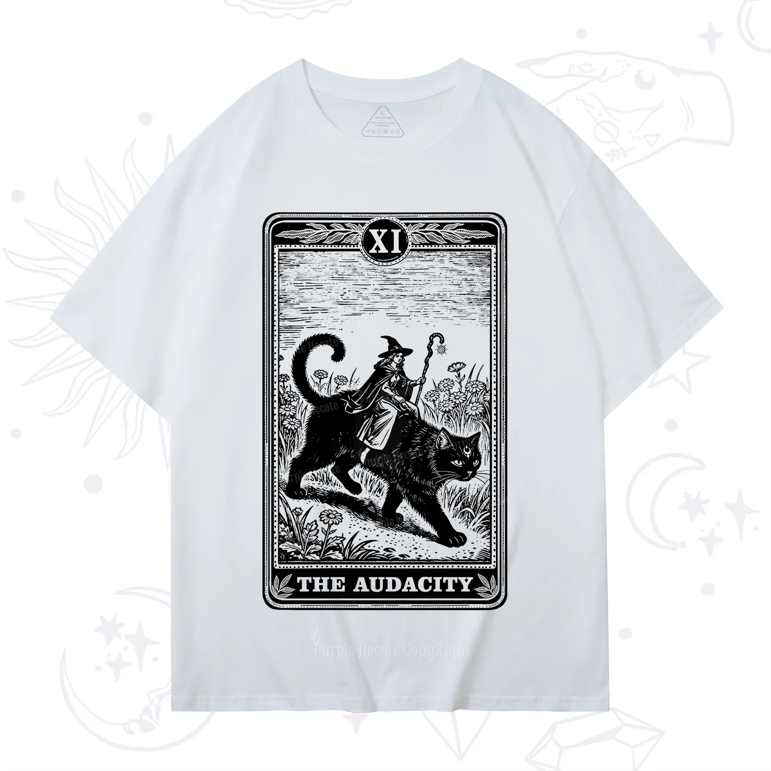 Purplehecate The Audacity Wizard Cat Tarot T-Shirt