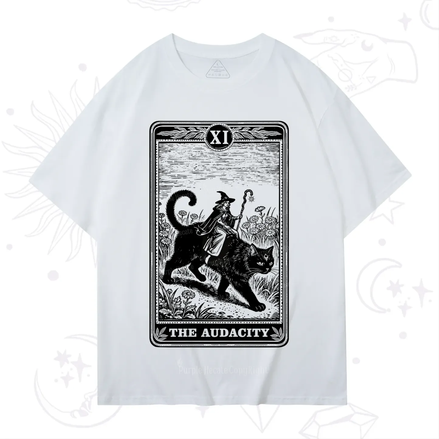Purplehecate The Audacity Wizard Cat Tarot T-Shirt