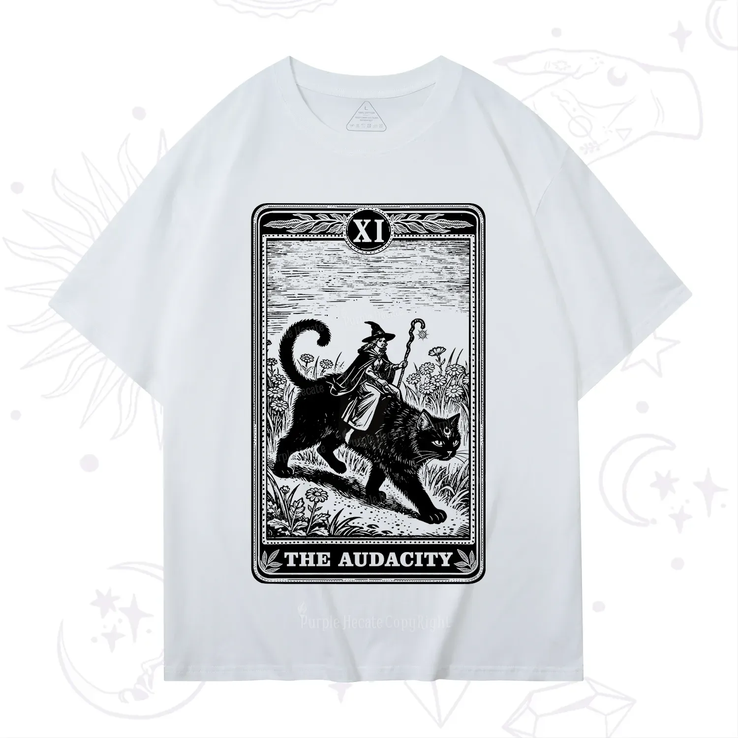 Purplehecate The Audacity Wizard Cat Tarot T-Shirt