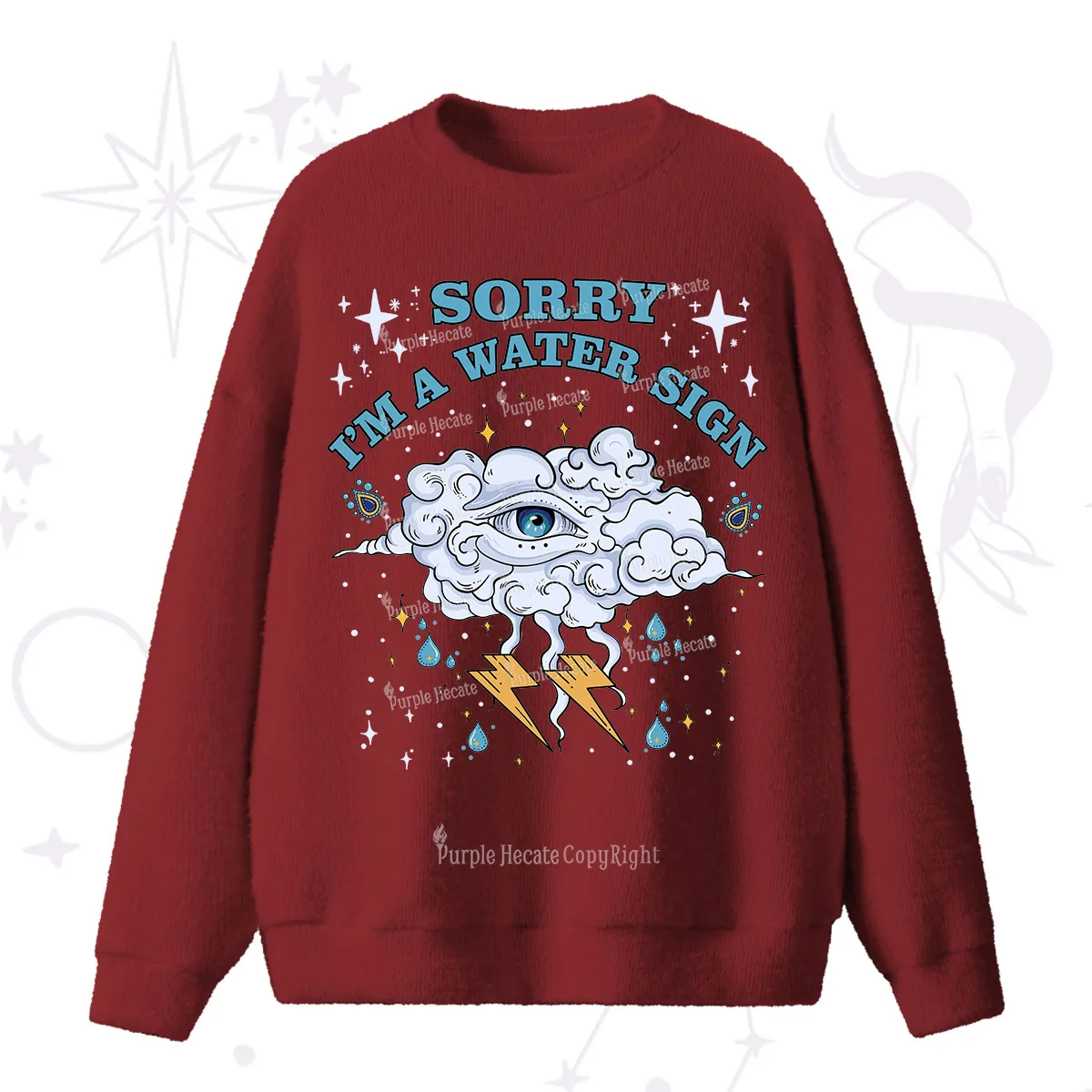 Purplehecate Sorry I'm A Water Sign Fuzzy Ugly Sweater